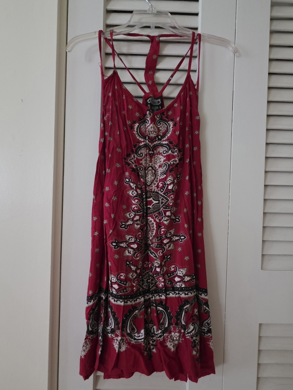 Angie Fuchsia Paisley Midi Dress with Strapback Detail